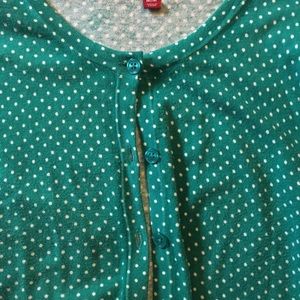 Target Merona Green Polka Dot Sweater